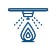 Fire sprinkler icon with flame symbol.