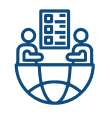 Two figures sitting at a table icon.