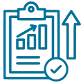 Growth chart with upward arrow icon